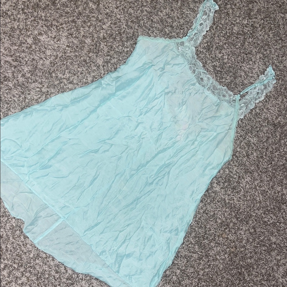 Victoria's Secret Light Blue Chemise 16% silk - Picture 3 of 9